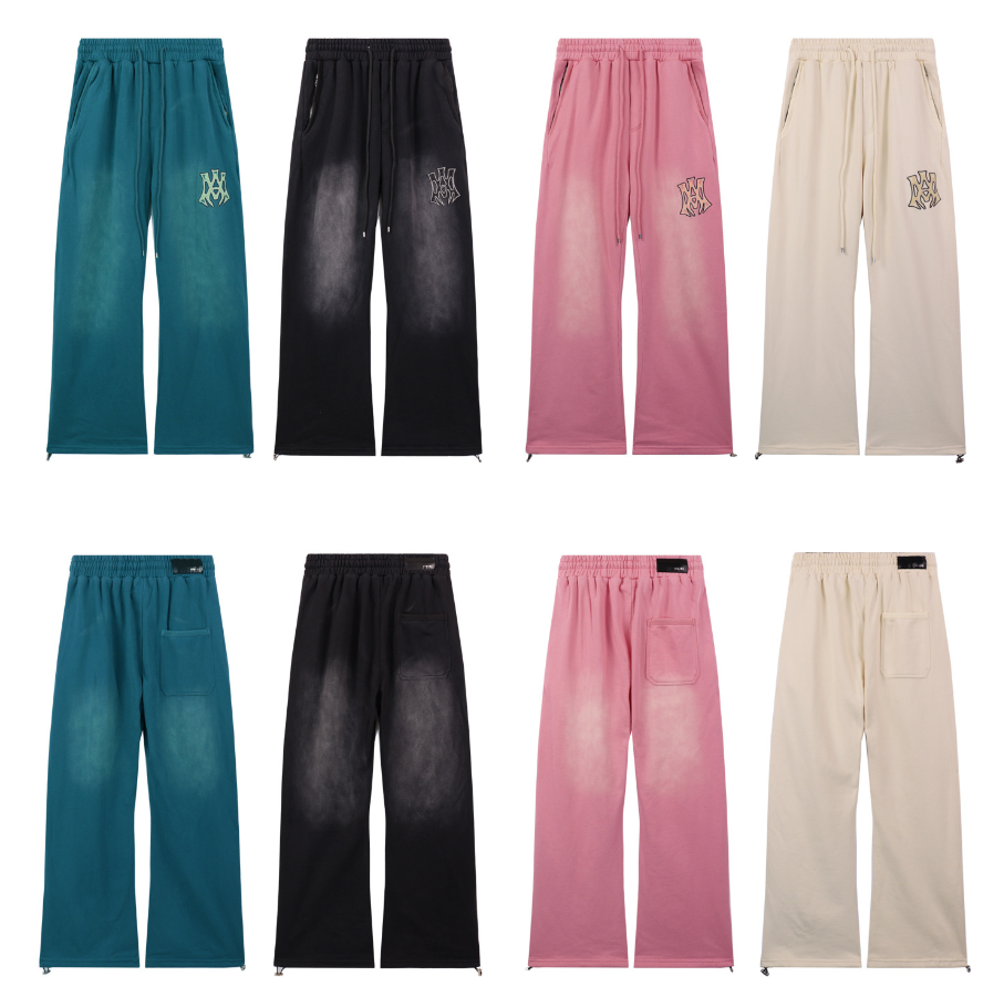 Amiri Pants Azul Negro Rosa Crema.