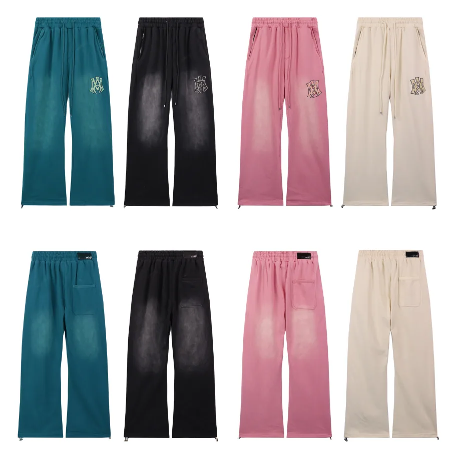 Amiri Pants Azul Negro Rosa Crema