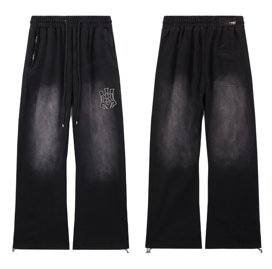 Amiri Pants Azul Negro Rosa Crema