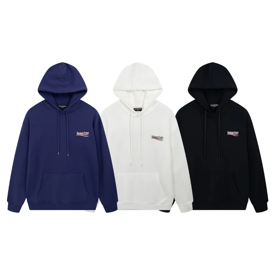Balenciaga Hoodie Negra, blanca y azul