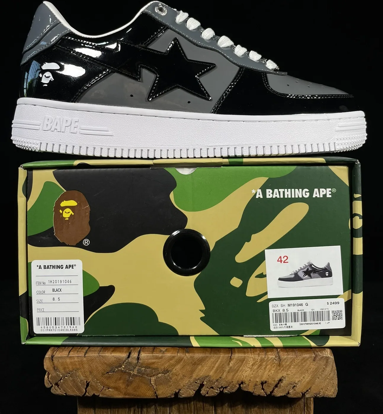Bapesta Bape Sta Negro Gris 2