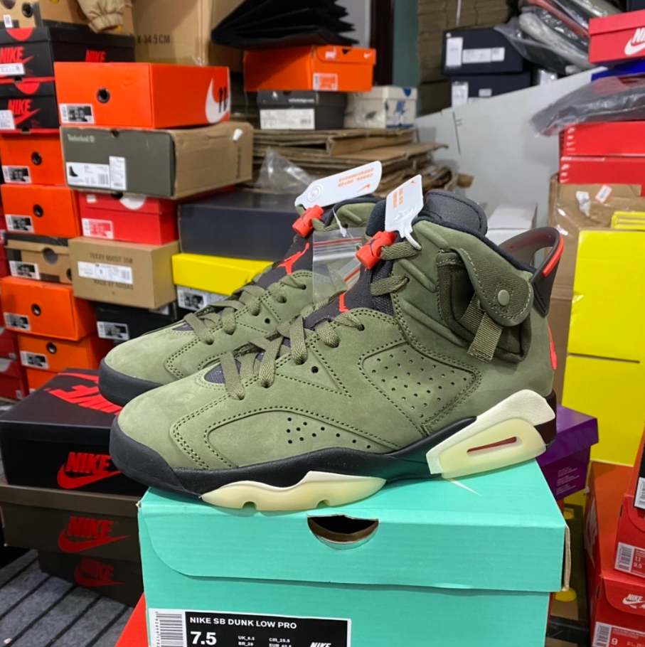 Jordan 6 Olive Travis Scott.