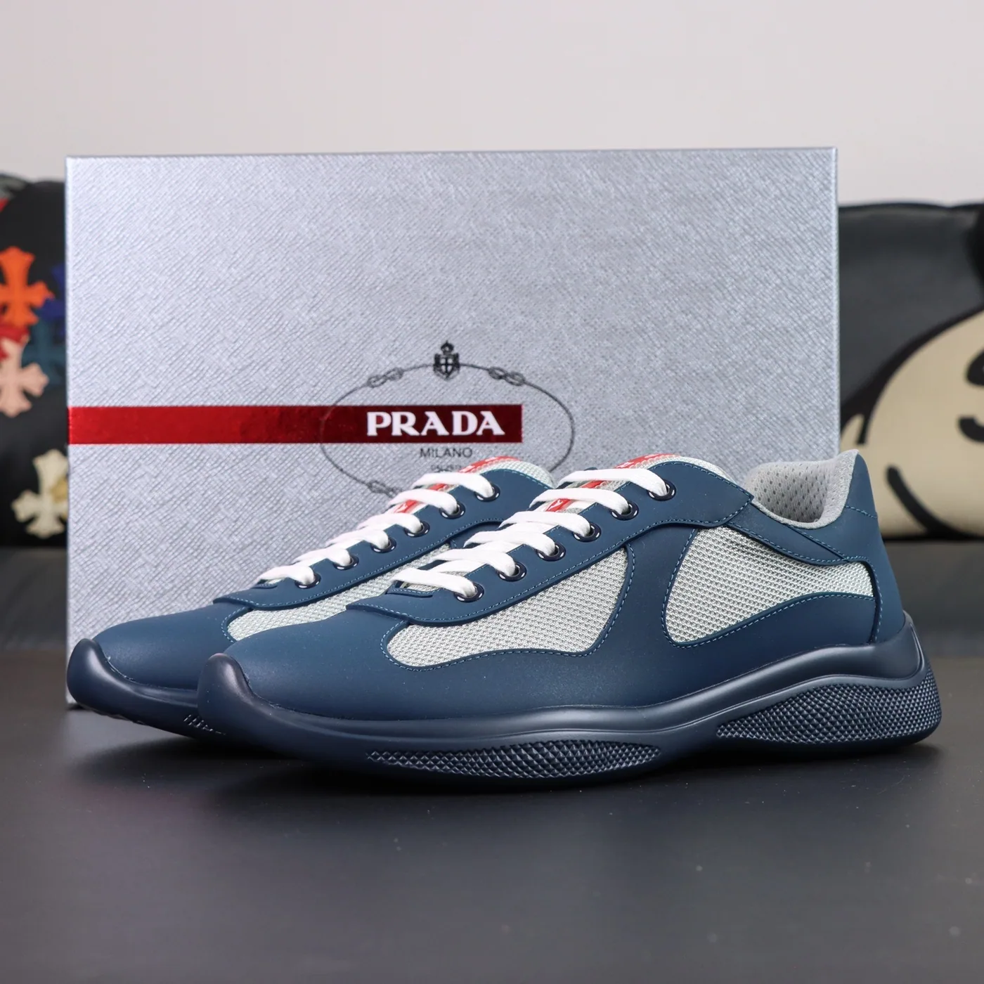 Prada Gamuza Azul Marino